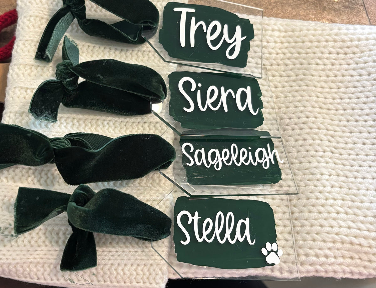 Customizable Acrylic Stocking Tags